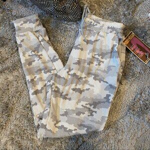 White grey camouflage ultra soft joggers